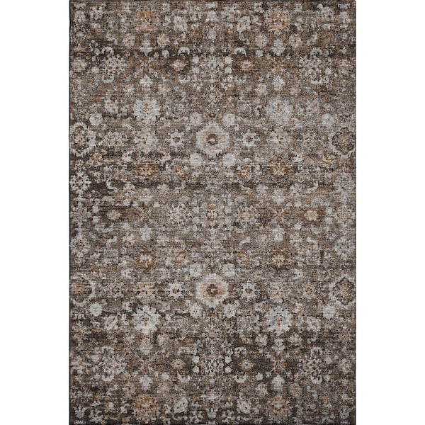 Mayfield Premium Machine Washable Indoor/Outdoor Geometric AMF651 Fudge 2 ft. 6 in. x 3 ft. 10 in. Area Rug