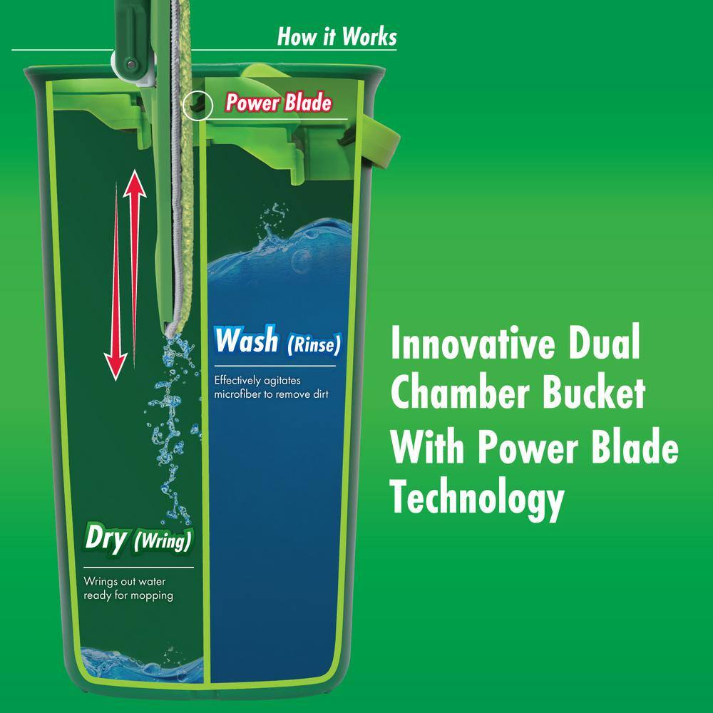 Libman Green Microfiber Mop with Dual Chamber Bucket System