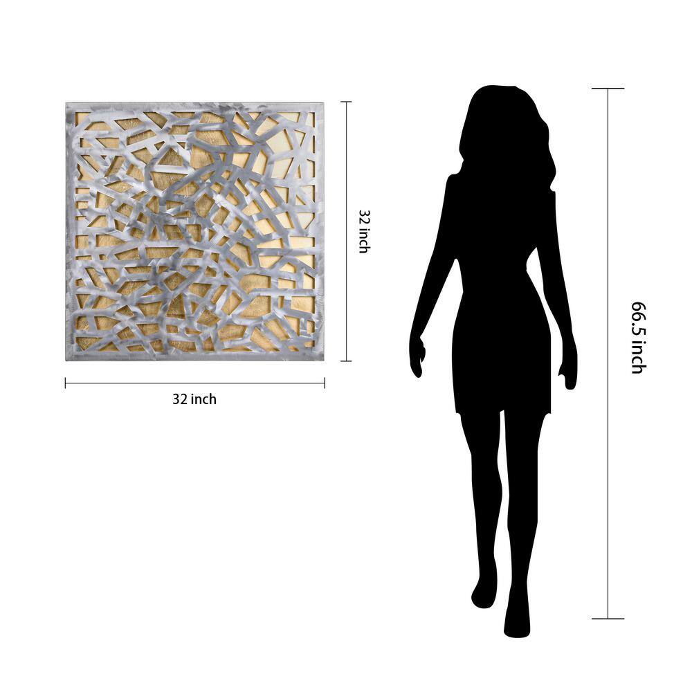 Gold Enigma 32" Polished Steel and Gold Leaf Wall Sculpture