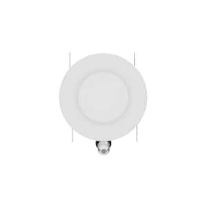 Retrofit 6 in. Matte White Integrated LED Recessed Baffle Trim (4-Pack)