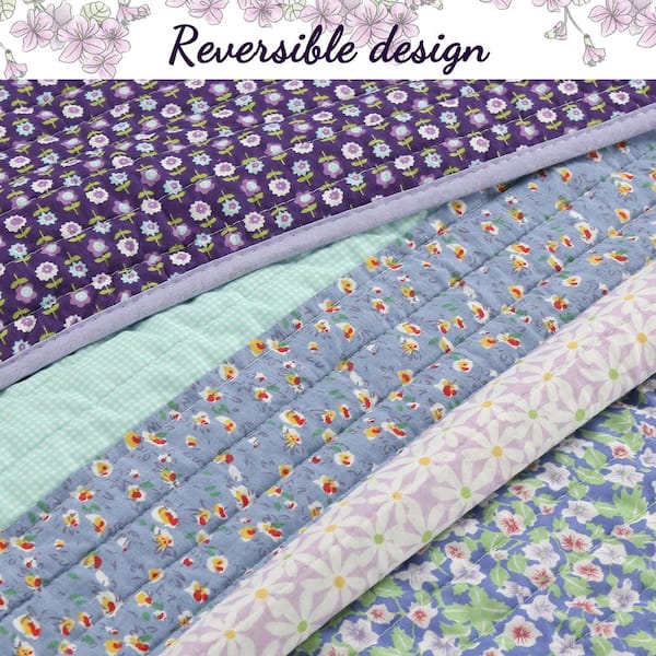 Luxton Floral Quilt Cover Set - Marina Blue Purple Aqua Leaf