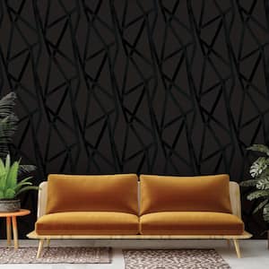 Genevieve Gorder Intersections Black Peel and Stick Wallpaper (Covers 56 sq. ft.)