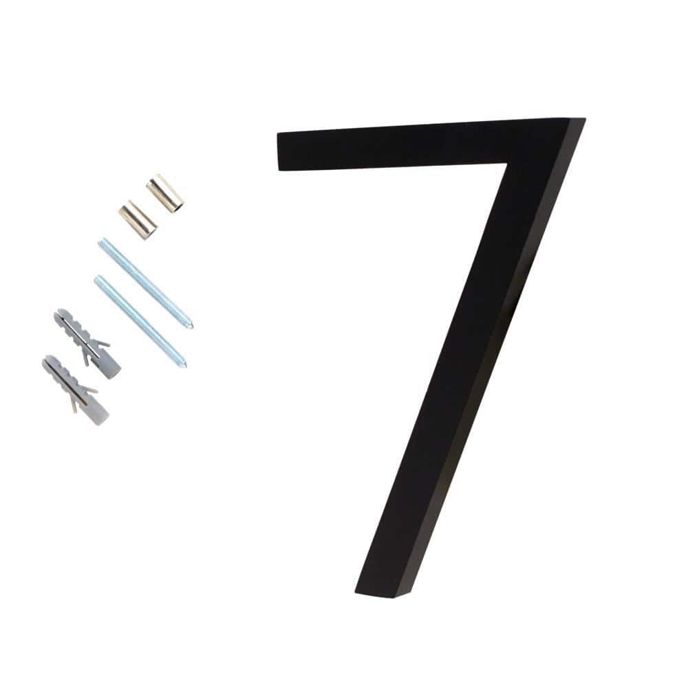 8 Inch Black Metal Floating House Number
