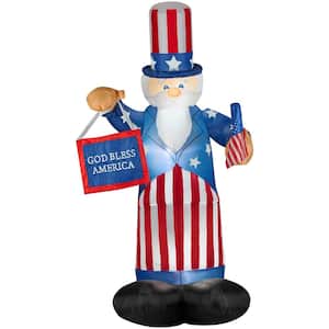 6 ft. Airblown Uncle Sam with Flag and Banner Inflatable