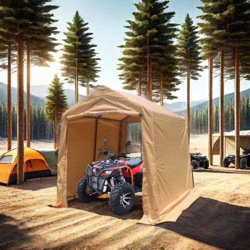 ITOPFOX 7 ft. x 8 ft. Outdoor Portable Steel Carport Storage
