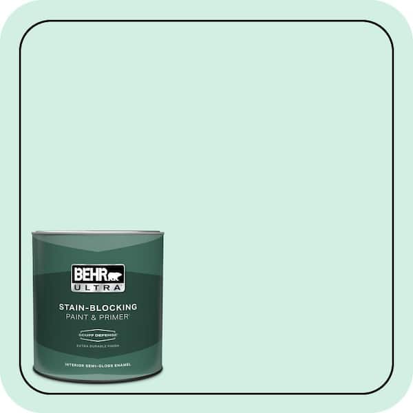 BEHR ULTRA 1 qt. #P420-1 Spring Frost Extra Durable Semi-Gloss Enamel Interior Paint & Primer