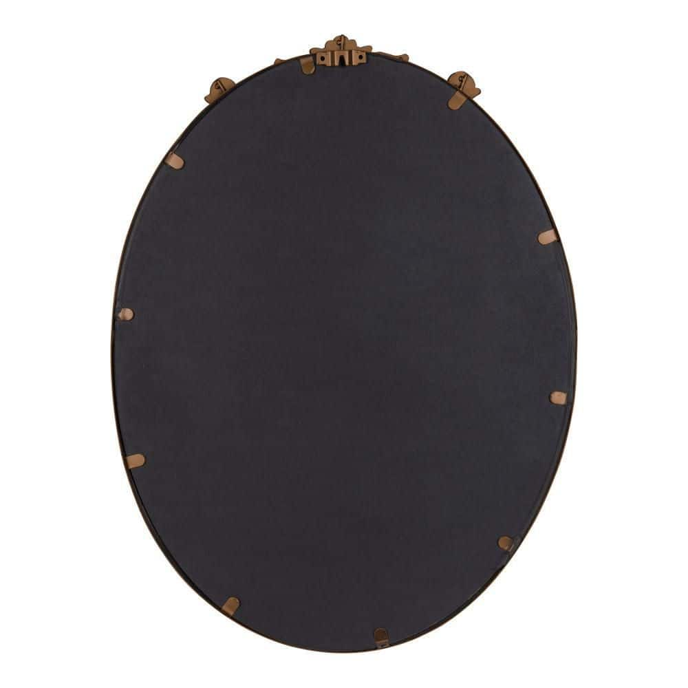 Bronze Oval Baroque Vanity Wall Mirror