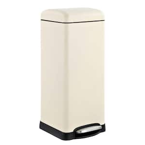 8 Gal. Almond Step-Open Metal Trash Can with Soft-Close Lid