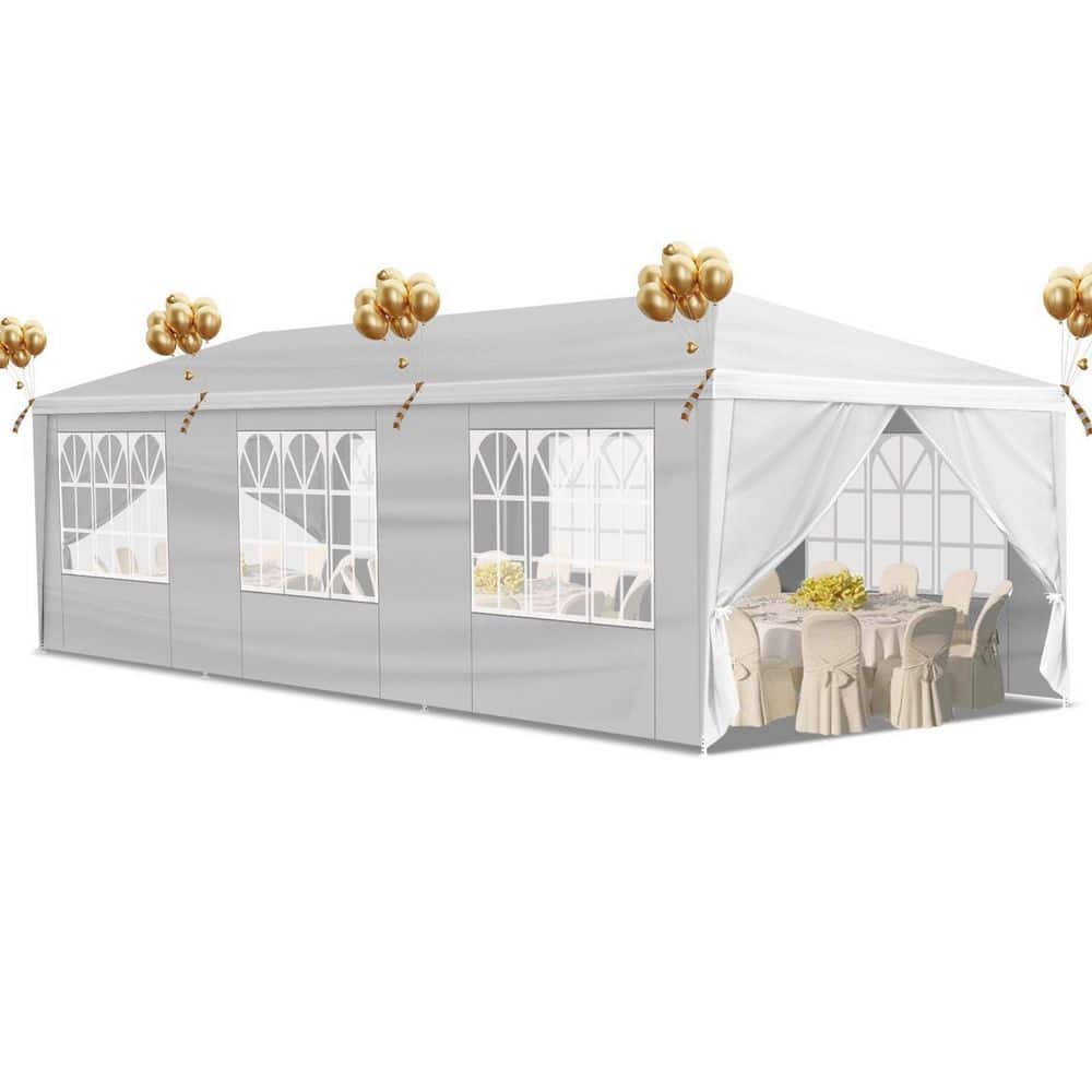 10 ft. x 30 ft. White Party Tent for Outdoor Weddings, Event Shelter with Removable Sidewalls for Parties and Gatherings price history on PriceWatchPro