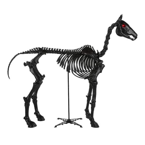 Home Accents Holiday 6 ft. Black Skeleton Horse with LED Lights ...