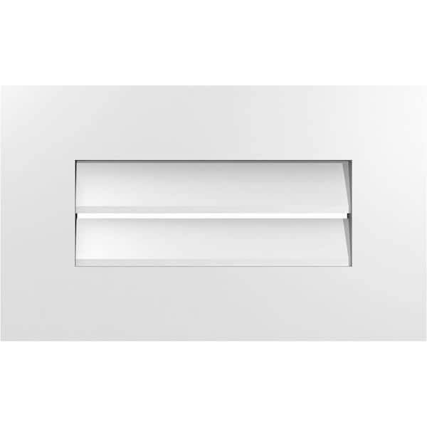 Ekena Millwork 20 in. x 12 in. Vertical Surface Mount PVC Gable Vent: Functional with Standard Frame