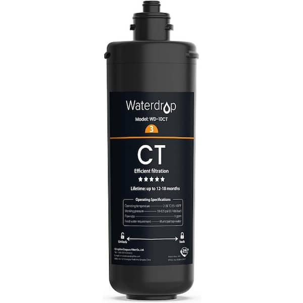 Waterdrop WD-10CT Under Sink Water Filter, Replacement for WD-TSA and TSB 3-Stage Under Sink Water Filter System