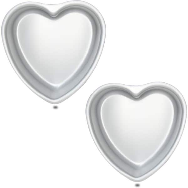 2-Piece Aluminum Heart Cake Pan Set Even Heating Cake Mold for Weddings Parties Birthdays and Special Events