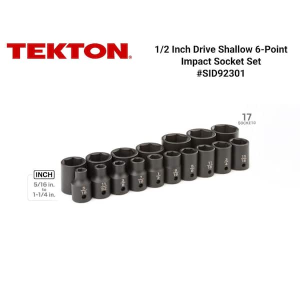 1/2 in. Drive 6-Point Impact Socket Set, 17-Piece (5/16 in. - 1-1/4 in.)