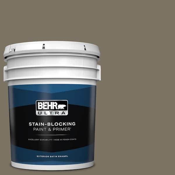 BEHR ULTRA 5 Gal. #N320-6A Ash Brown Satin Enamel Exterior Paint and Primer