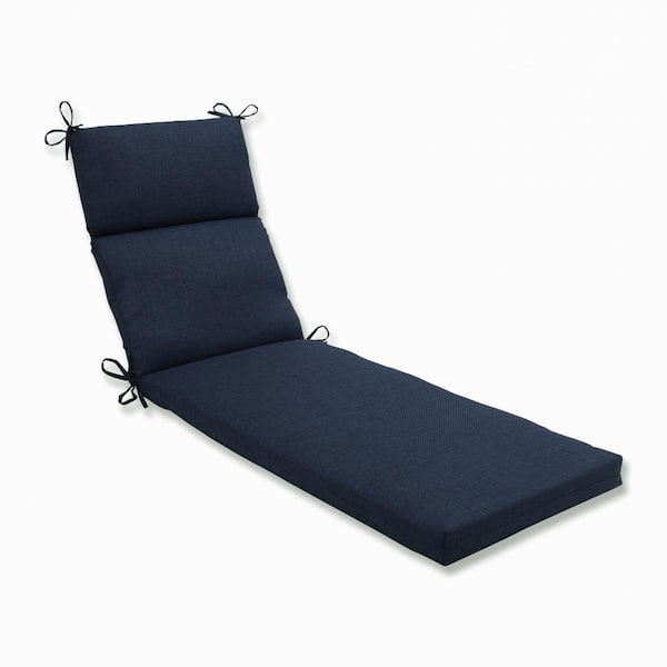 Pillow Perfect Solid 21 x 28.5 Outdoor Chaise Lounge Cushion in Indigo Rave