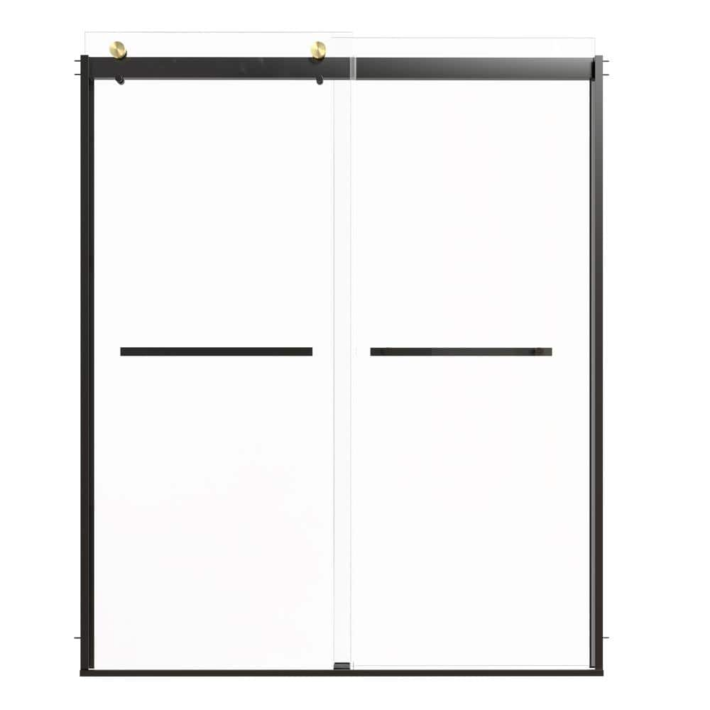 Lonni 56 in. to 60 in. W x 74 in. H Frameless Sliding Glass Shower Door ...