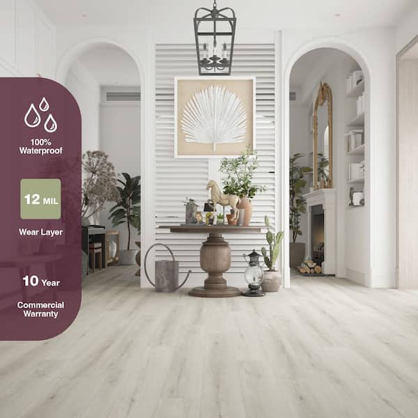 Coral Cove Hickory 12 MIL x 7 in. W x 48 in. L Waterproof Click Lock Luxury Vinyl Flooring (23.8 sq. ft. / Case)
