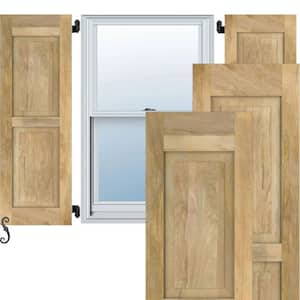 AmeriCraft Real Wood Two Equal Raised Panel Shutters (Per Pair)