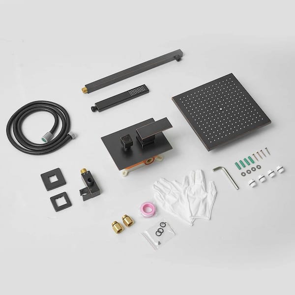 Single Handle 3-Spray Shower Faucet 2.5 GPM with 180° Swivel, Adjustable Flow Rate in Oil Rubbed Bronze