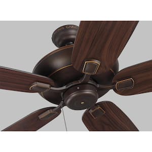 Colony Super Max 60 in. Roman Bronze Ceiling Fan with Bronze and American Walnut Reversible Blades, Pull Chain