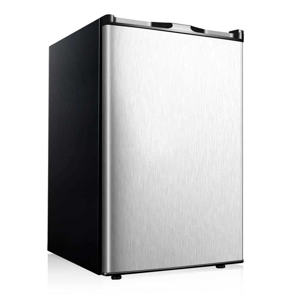 20. in 3.0 cu. ft. Manual Defrost Mini Refrigerator in Silver Stainless Steel with Compact Upright Freezer, Low noise