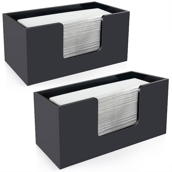 Black Acrylic Countertop Paper Towel Holder for Multifold, C-Fold, Z-Fold and Tri-Fold Napkins 10.7 x 5
