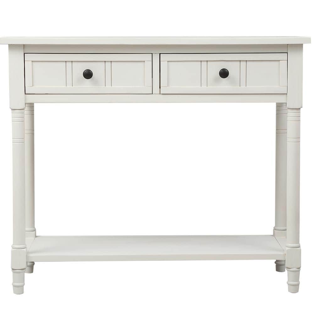 家具 marie ANBAZAR Ivory Narrow Console Table Sofa Table with Drawers