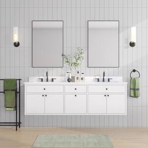 Paisley 72 in. W x 22 in. D x 35 in. H Double Sinks Bath Vanity in White with Cala White Engineered Stone Top
