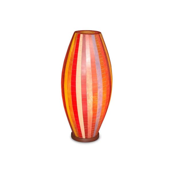 Jeffan Mirabelle 26 in. Brown, Red and Cream Multicolor Mosaic Table Lamp