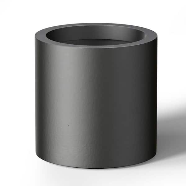 Morrava 16 in. Large Charcoal Black (Enhanced Interior) Concrete Round Planter / Pot with Drainage Holes