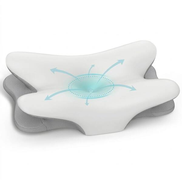 Cervical Neck Pillow for Pain Relief, Ergonomic Memory Foam Pillow for Neck Support, Gray