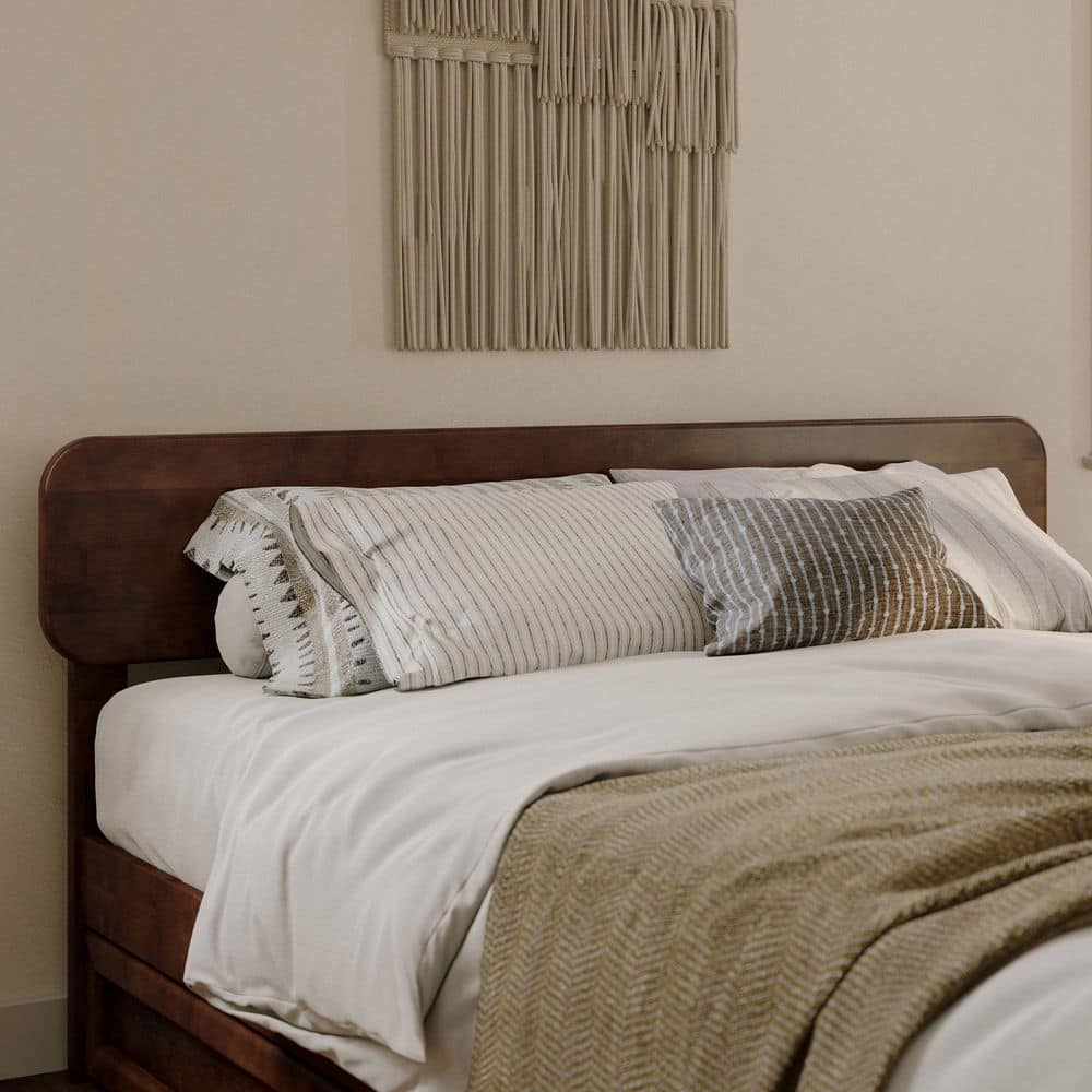 AFI Florence Walnut Brown Solid Wood Queen Headboard AR296844