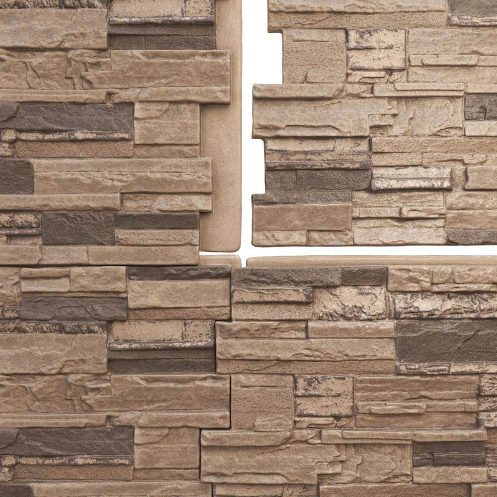 Smokey Ridge Faux Stone 48" x 24" Wall Panel
