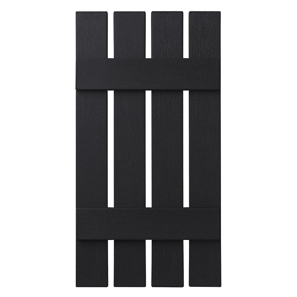 16 in. x 31 in. Polypropylene 4-Board Open Board and Batten Shutters Pair in Black price history on PriceWatchPro