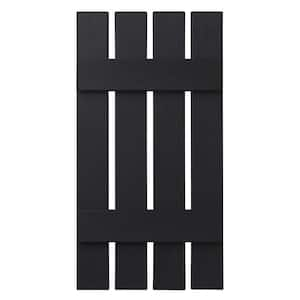 16 in. x 31 in. Polypropylene 4-Board Open Board and Batten Shutters Pair in Black