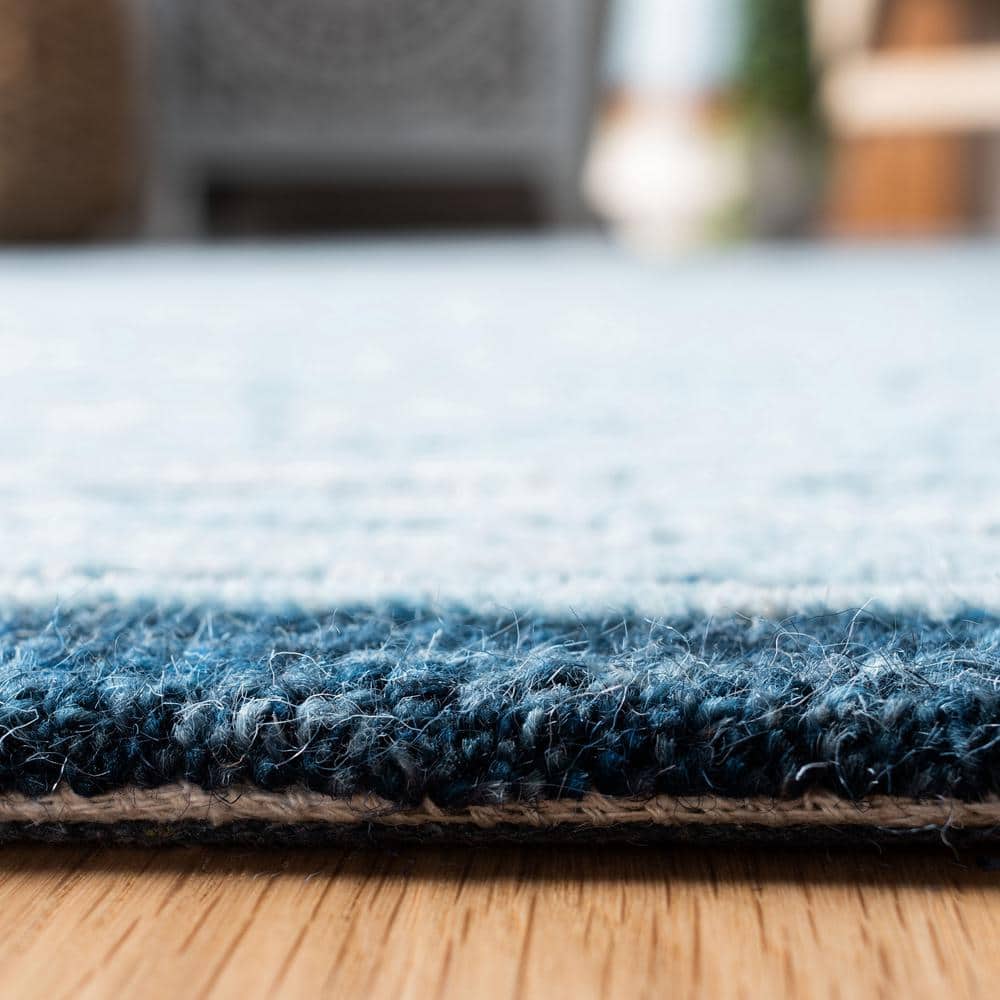 Hand-tufted Artisan Blue Wool 7' Square Area Rug