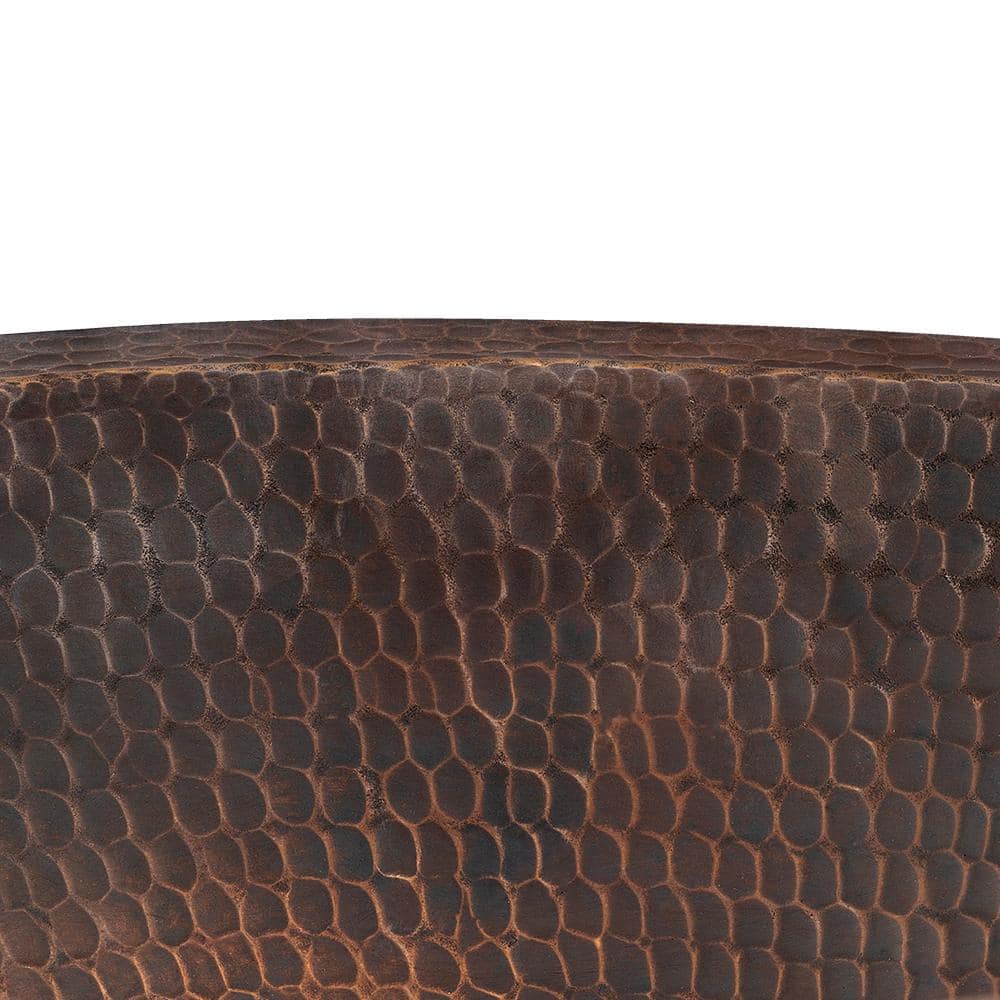 15" Oval Hand-Hammered Copper Under Counter Bathroom Sink