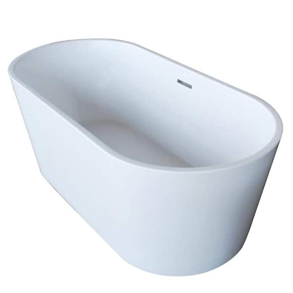 Universal Tubs PureCut 5.6 ft. Acrylic Center Drain Oval Bathtub in ...