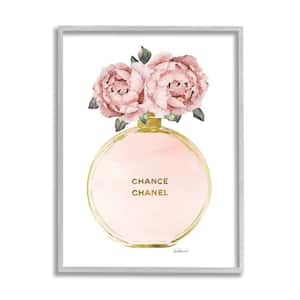 "Vintage Pink Florals in Round Fragrance Bottle" by Amanda Greenwood Framed Nature Wall Art Print 11 in. x 14 in.