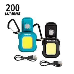 2-Pack Defiant Mini Rechargeable Multi-Use Utility Light with Key Ring