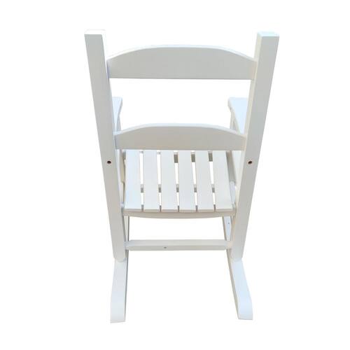 White Populus Wood Outdoor Rocking Chair for Children Kids Ages 3-6