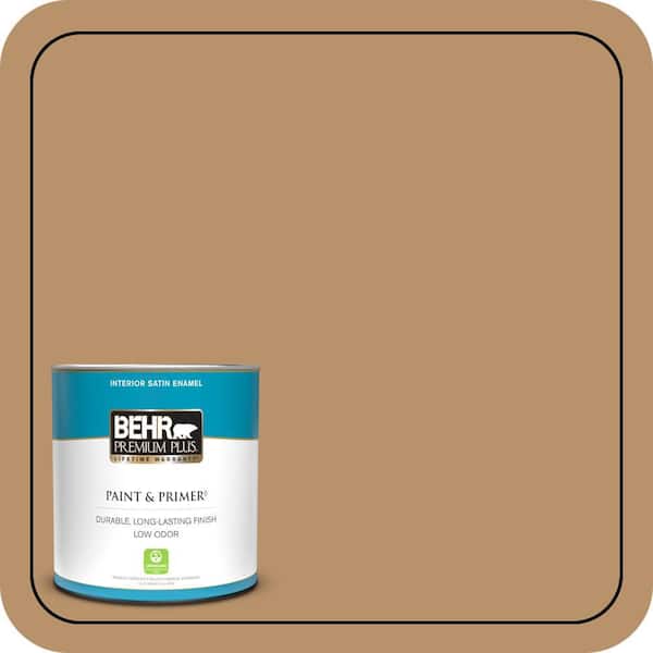 BEHR PREMIUM PLUS 1 qt. #S280-5 Windswept Leaves Satin Enamel Low Odor Interior Paint & Primer