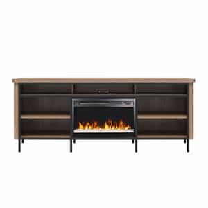 Danton Walnut TV Stand Fits TV's up to 75 in. with Electric Fireplace