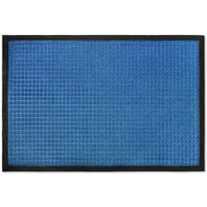 Indoor Outdoor Doormat Blue 24 in. x 36 in. Button Floor Mat