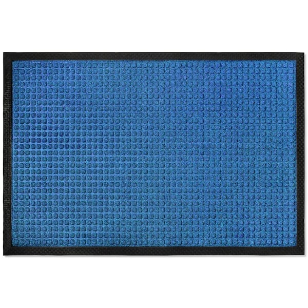 Indoor Outdoor Doormat Blue 24 in. x 36 in. Button Floor Mat