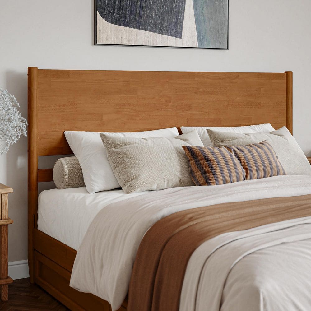 Pasadena Light Toffee Natural Bronze King Modern Wood Panel Headboard
