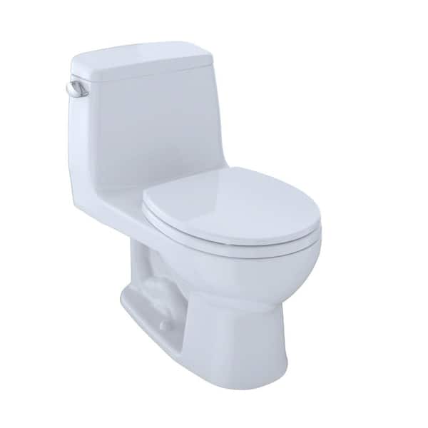 TOTO UltraMax 1-Piece 1.6 GPF Single Flush Round ADA Comfort Height Toilet in Cotton White, SoftClose Seat Included