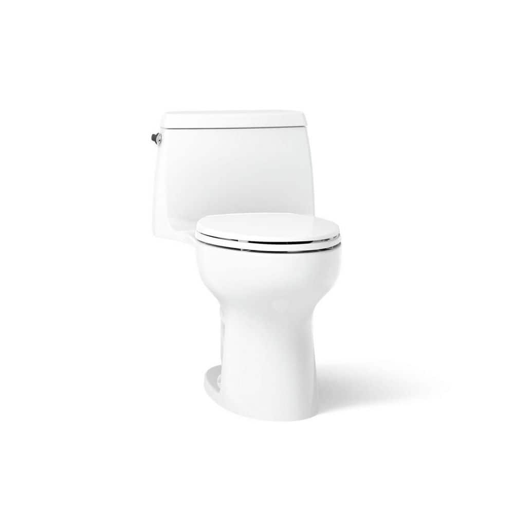 KOHLER Santa Rosa 12 in. Rough In 1-Piece 1.28 GFP Single Flush Elongated Chair Height Toilet in White with Soft Close Seat