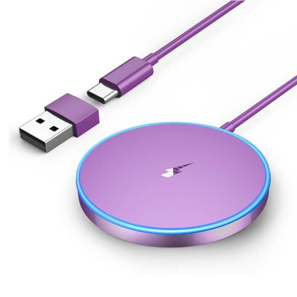 Vrbgify Magnetic Wireless Charger Fast Apple Mag-Safe Charger, Purple Finish